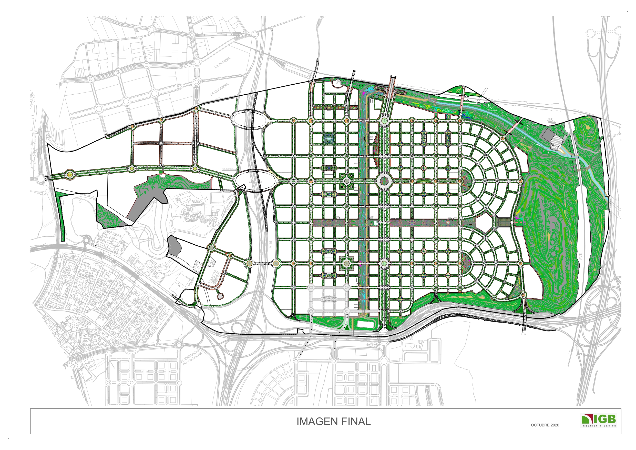 Plano del proyecto de urbanización de Los Berrocales